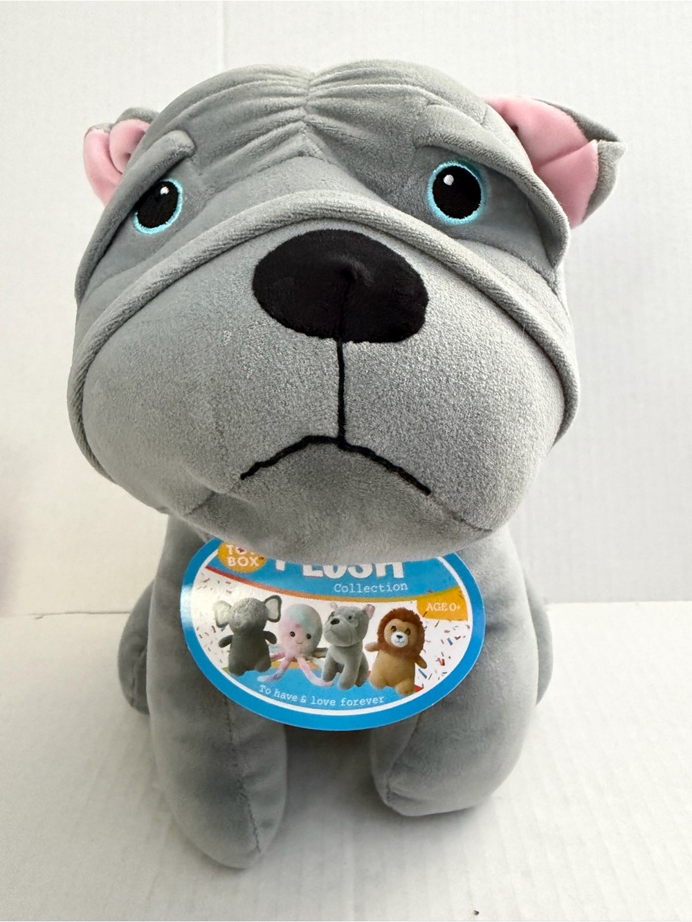Toy Box Gray Bulldog Plush